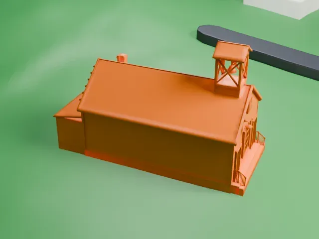 Stony Point District School No. 4 model, West view