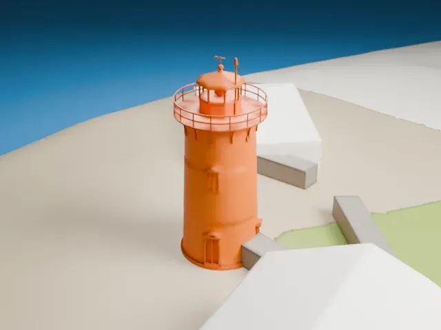 Stratford Point Light model, North view