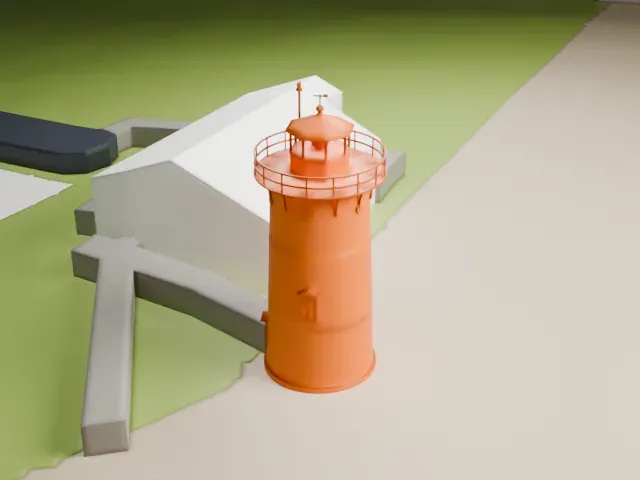 Stratford Point Light model, South view