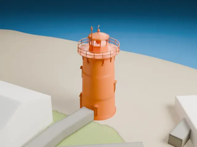 Stratford Point Light model, West view