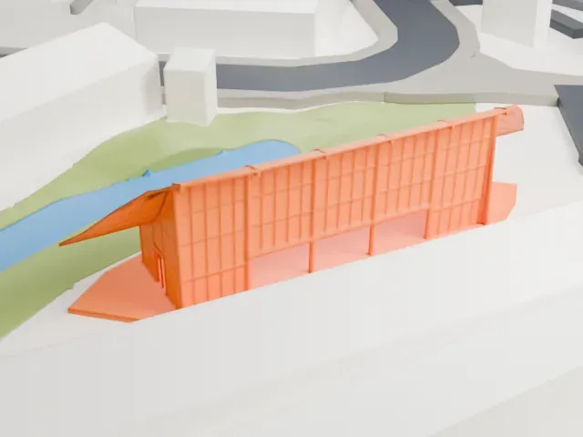 Stratford station model, East view
