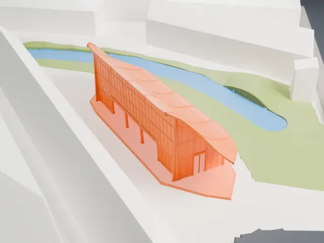 Stratford station model, North view