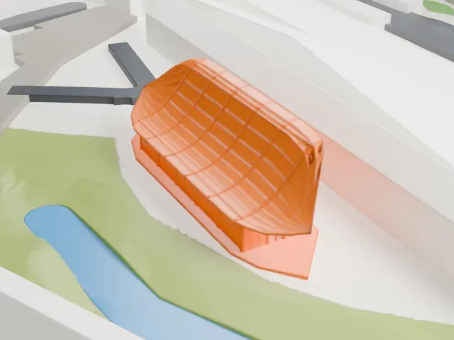 Stratford station model, South view