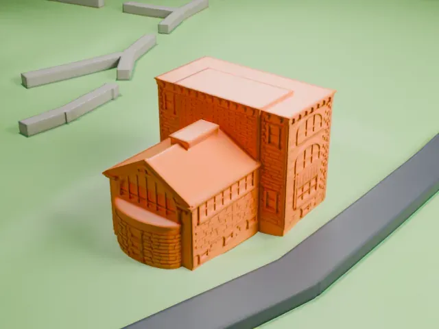 Strecker Memorial Laboratory model, South view