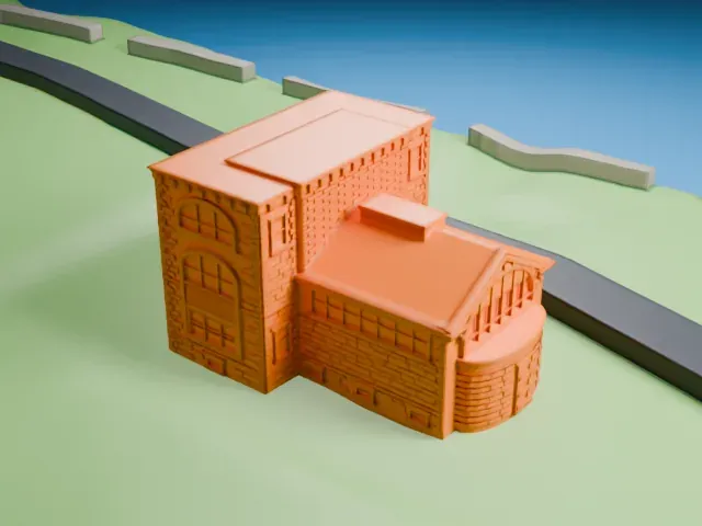 Strecker Memorial Laboratory model, West view