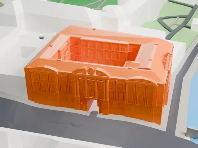 Stroganov Palace model, North view