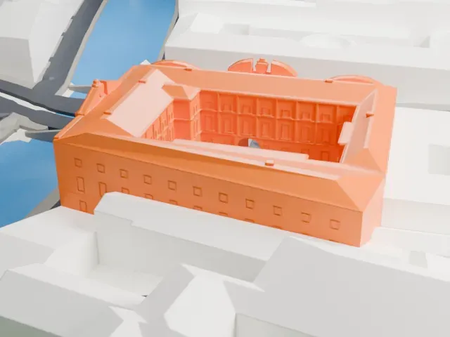 Stroganov Palace model, South view