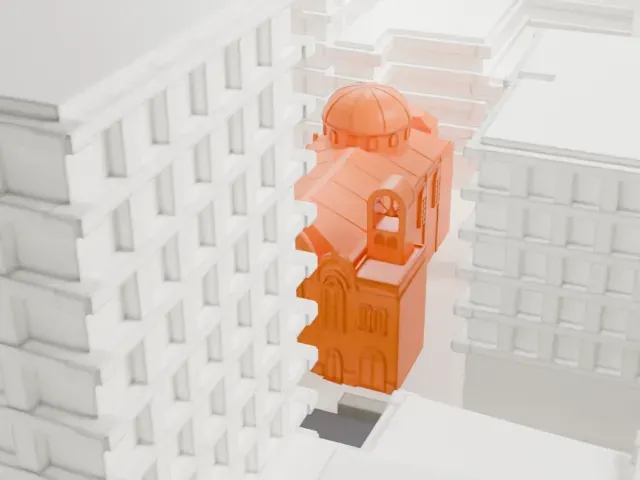 Sts. Constantine and Helen Greek Orthodox Cathedral model, North view