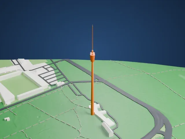 Fernsehturm Stuttgart model, East view