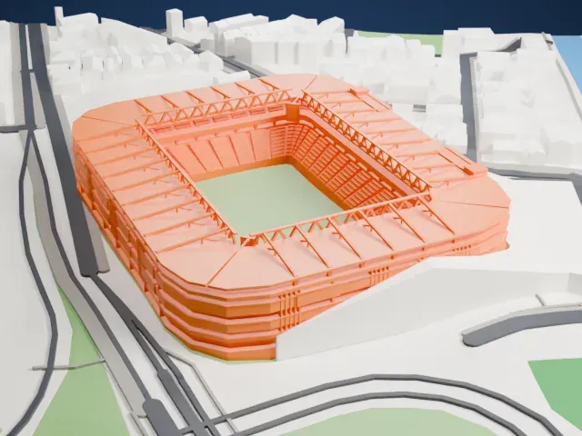 Şükrü Saracoğlu Stadium model, North view