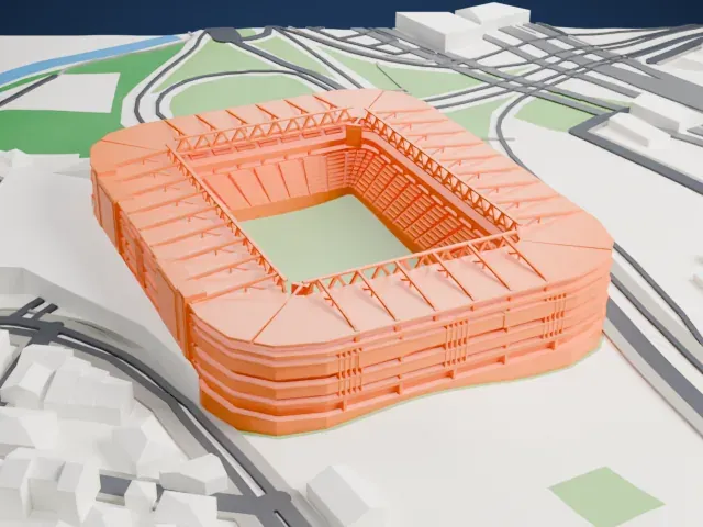 Şükrü Saracoğlu Stadium model, South view