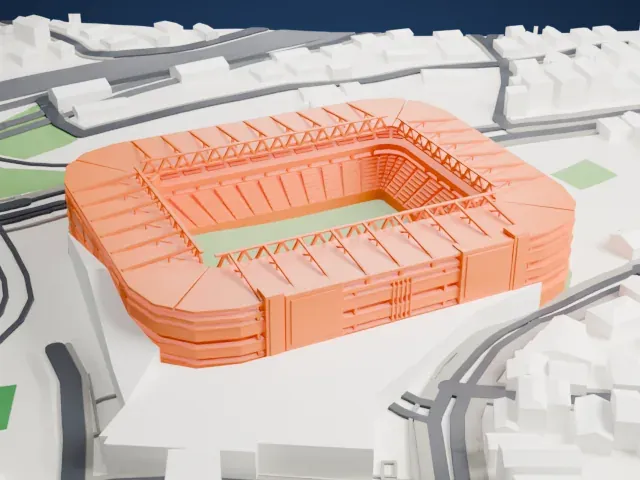 Şükrü Saracoğlu Stadium model, West view