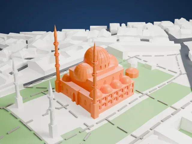 Süleymaniye Mosque model, West view