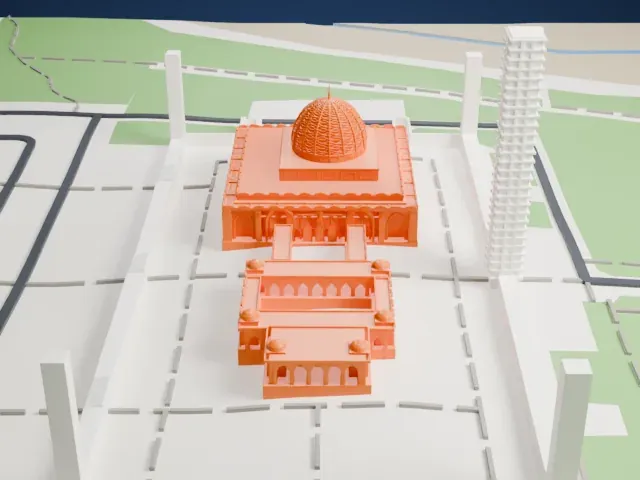 Sultan Qaboos Grand Mosque model, East view