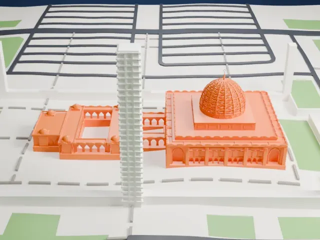 Sultan Qaboos Grand Mosque model, North view