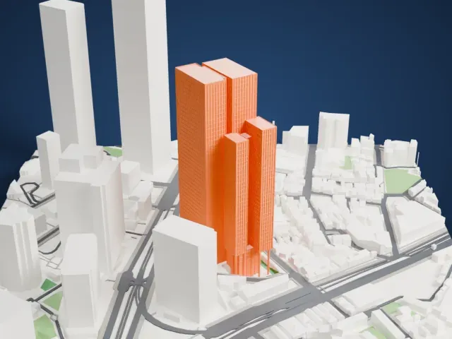 Sumitomo Fudosan Roppongi Grand Tower model, North view