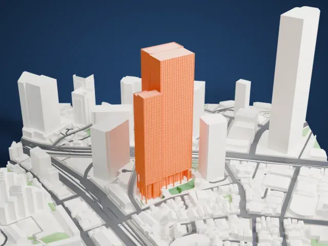 Sumitomo Fudosan Roppongi Grand Tower model, West view