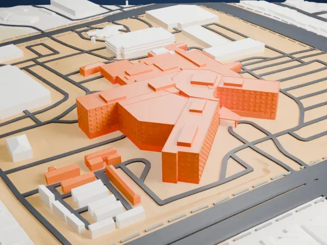 Summerlin Hospital model, West view