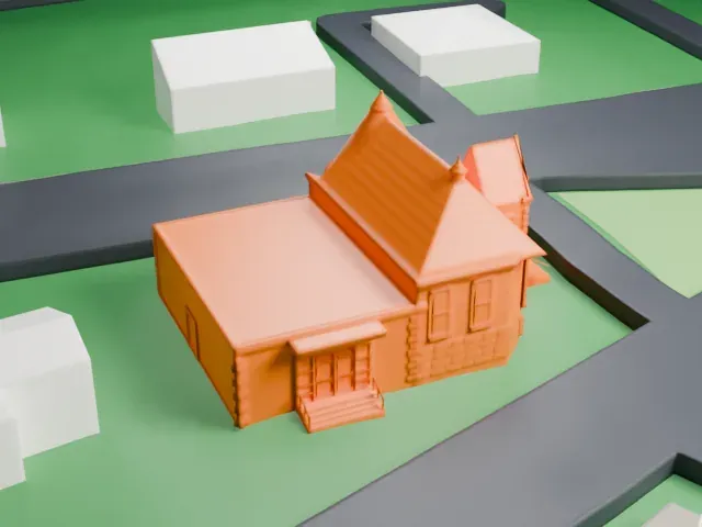 Summit Playhouse model, East view