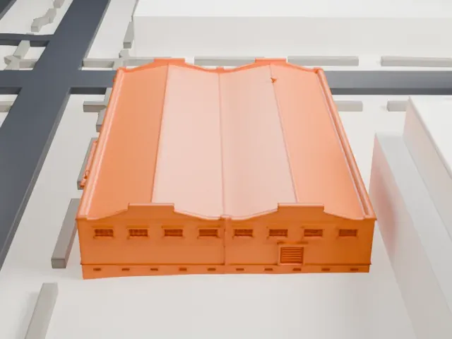 Sun Mercantile Building model, North view