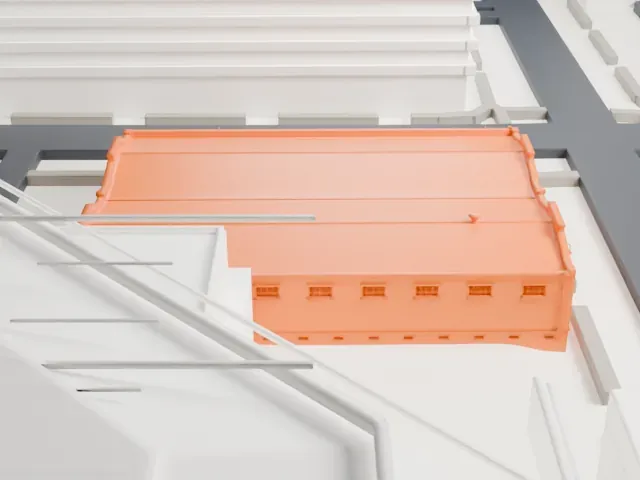 Sun Mercantile Building model, West view