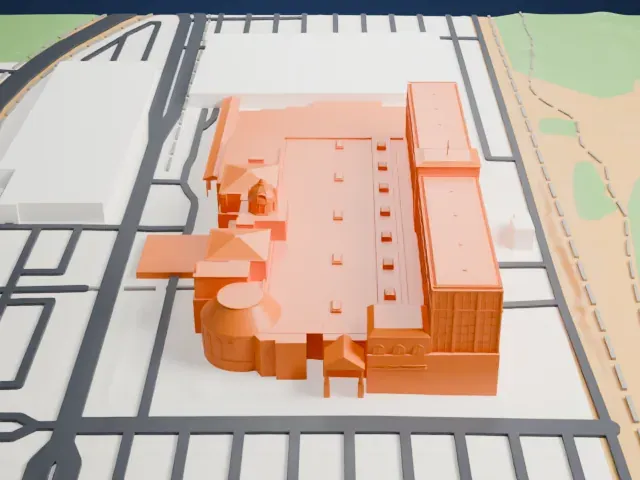 Suncoast Hotel and Casino model, East view