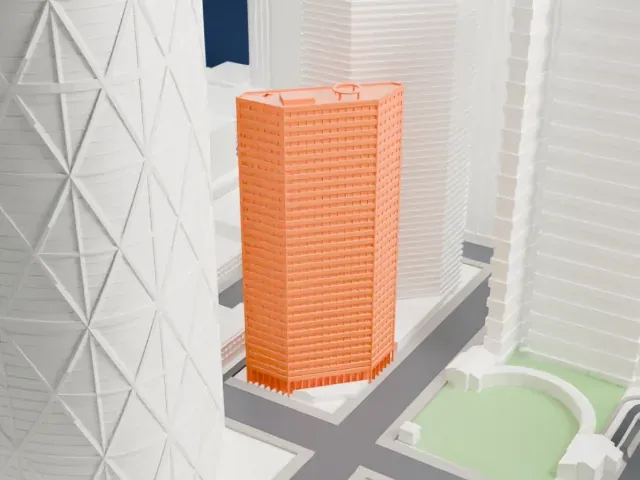 Suncor Energy Centre model, East view