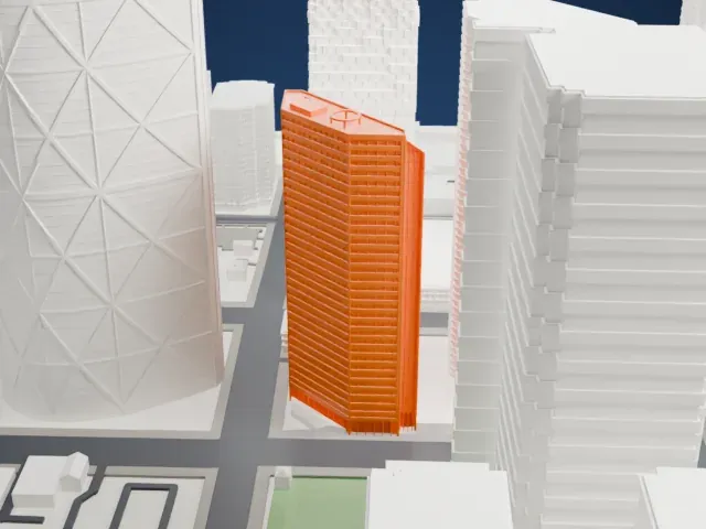 Suncor Energy Centre model, North view