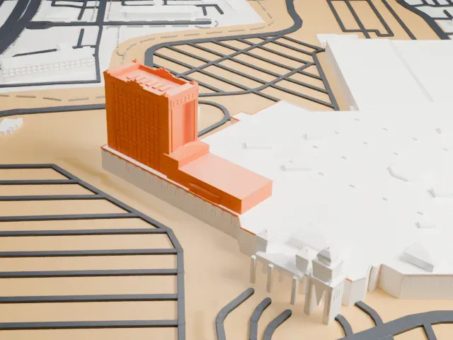 Sunset Station model, North view
