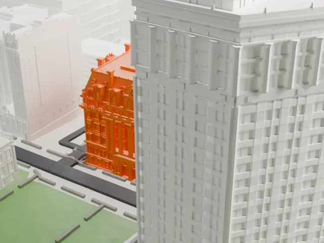 Surrogate's Courthouse model, South view
