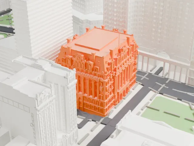 Surrogate's Courthouse model, West view