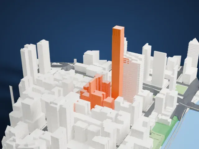 Sutton Tower model, South view