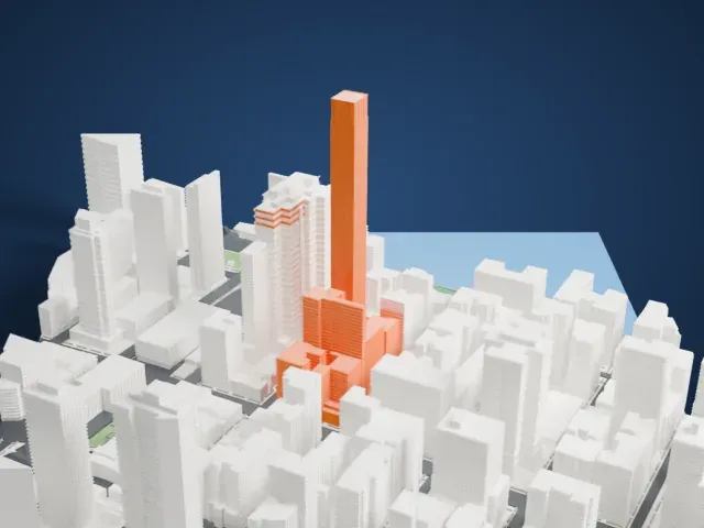 Sutton Tower model, West view
