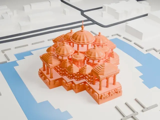 Swaminarayan Akshardham (Delhi) model, East view
