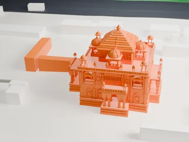 Swaminarayan Akshardham (Gandhinagar) model, West view