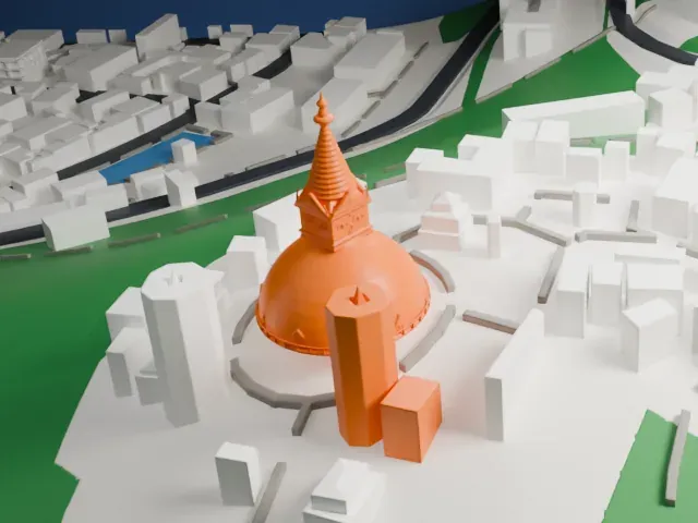 Swayambhunath model, East view