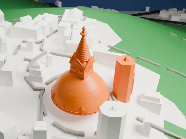 Swayambhunath model, South view