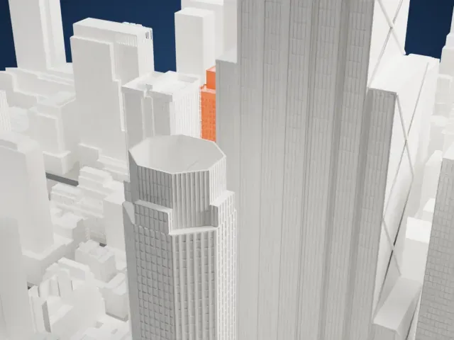 Swiss Bank Tower model, South view