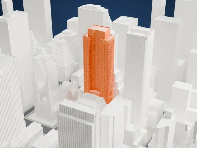 Swiss Bank Tower model, West view