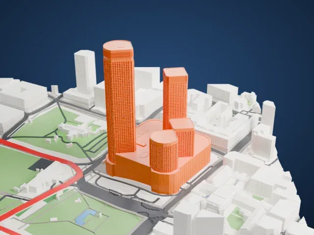 Swissôtel The Stamford model, East view