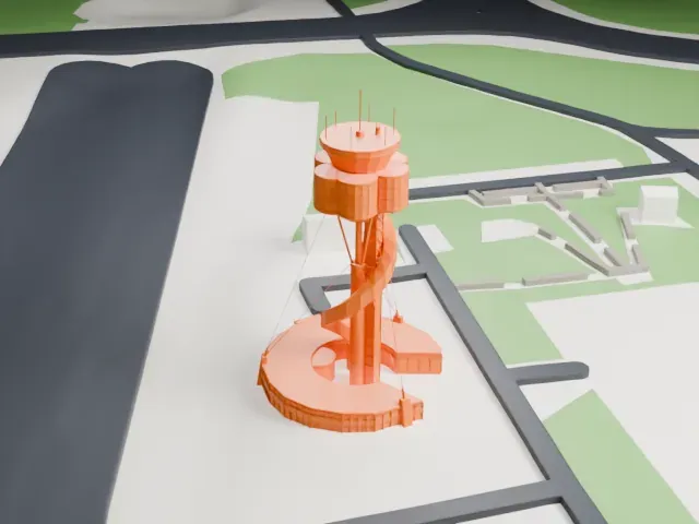 Sydney Airport Air Traffic Control Tower model, East view