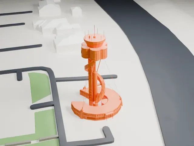 Sydney Airport Air Traffic Control Tower model, West view