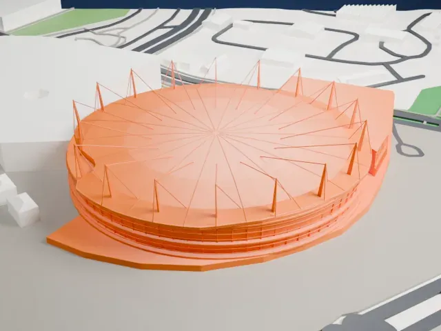 Sydney SuperDome model, East view
