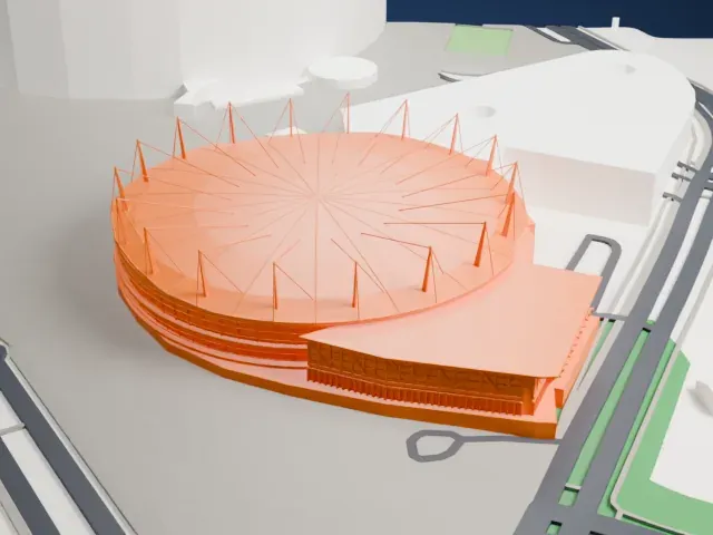 Sydney SuperDome model, North view