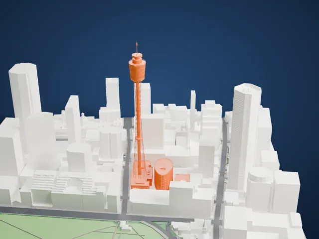 Sydney Tower model, East view