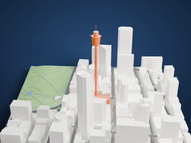 Sydney Tower model, North view