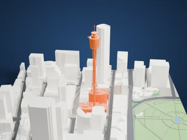 Sydney Tower model, South view
