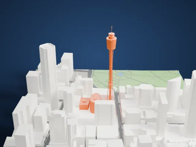 Sydney Tower model, West view