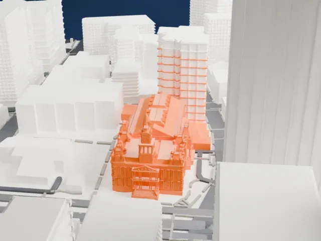 Sydney Town Hall model, East view