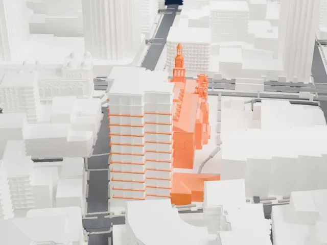Sydney Town Hall model, West view